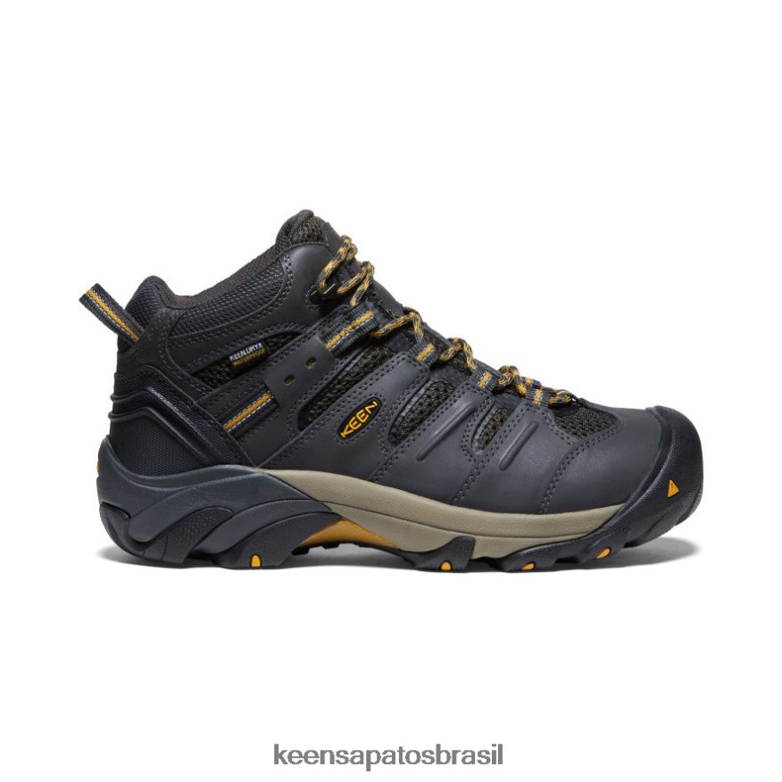 KEEN calçados J8VDXX91 corvo/azeitona fulva Lansing Mid impermeável (biqueira de aço) homens