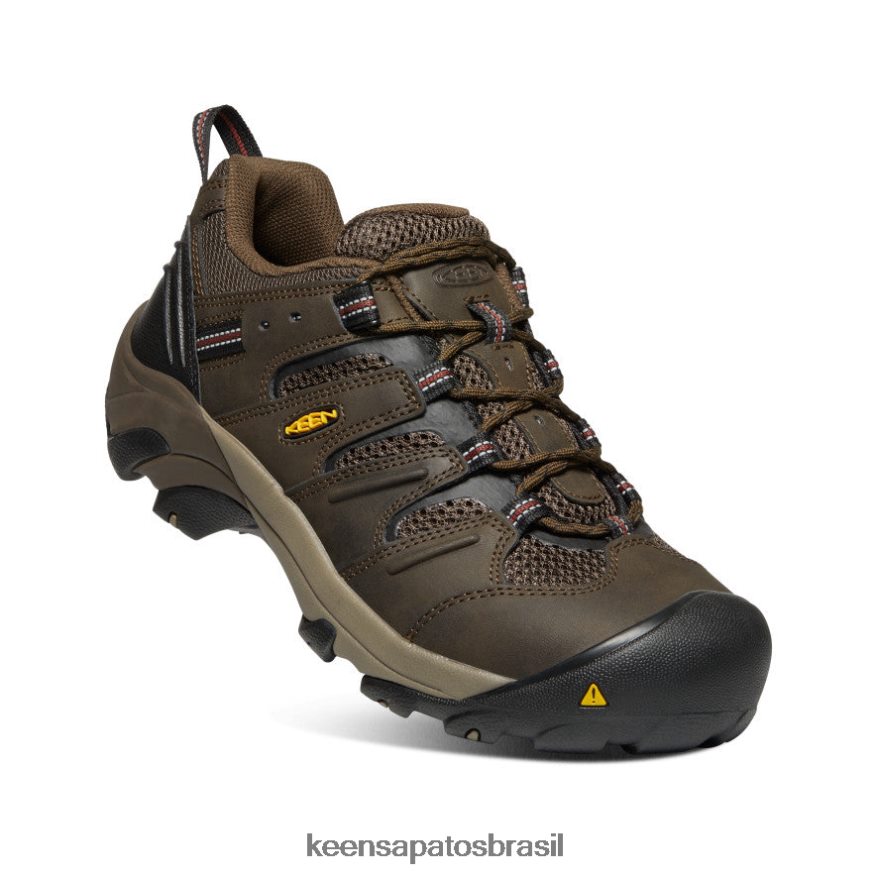 KEEN calçados J8VDXX302 cascata marrom/tijolo cozido Lansing baixo (biqueira de aço) homens