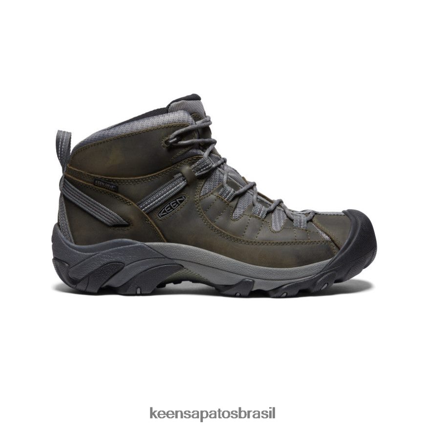 KEEN calçados J8VDXX152 cinza aço/ímã bota caminhada impermeável targhee ii mid homens