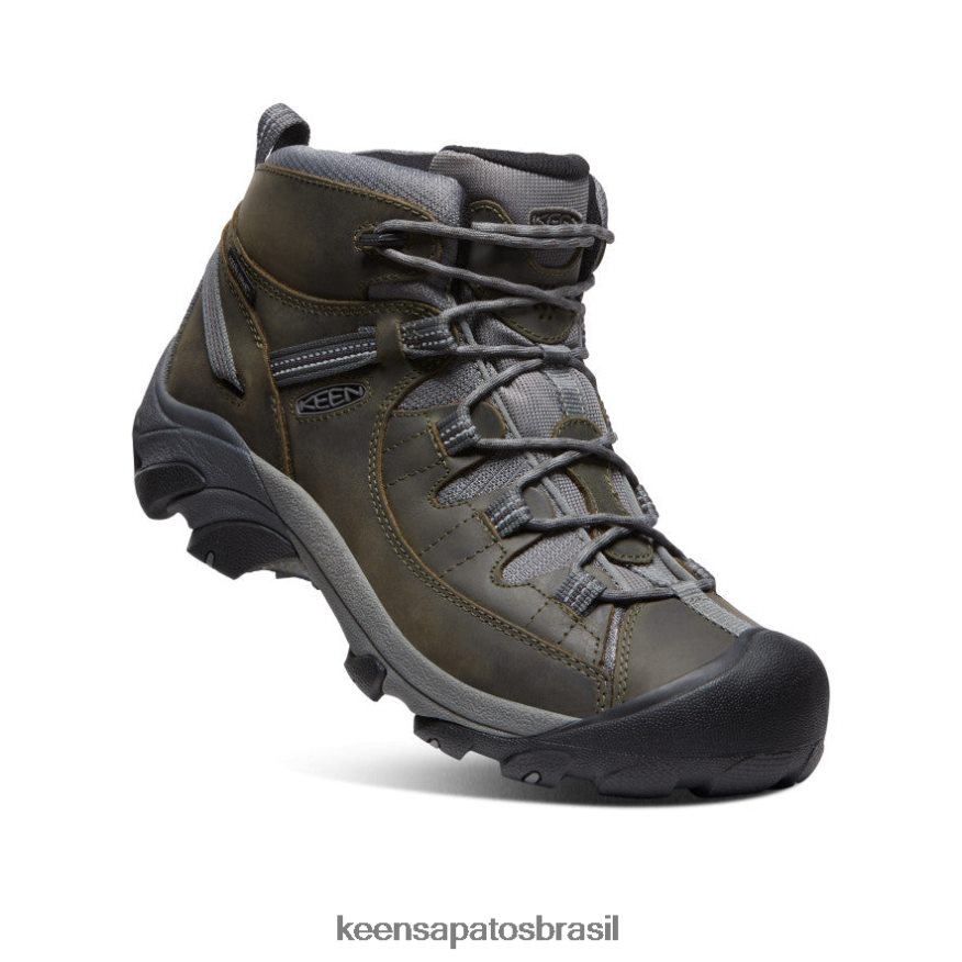 KEEN calçados J8VDXX152 cinza aço/ímã bota caminhada impermeável targhee ii mid homens