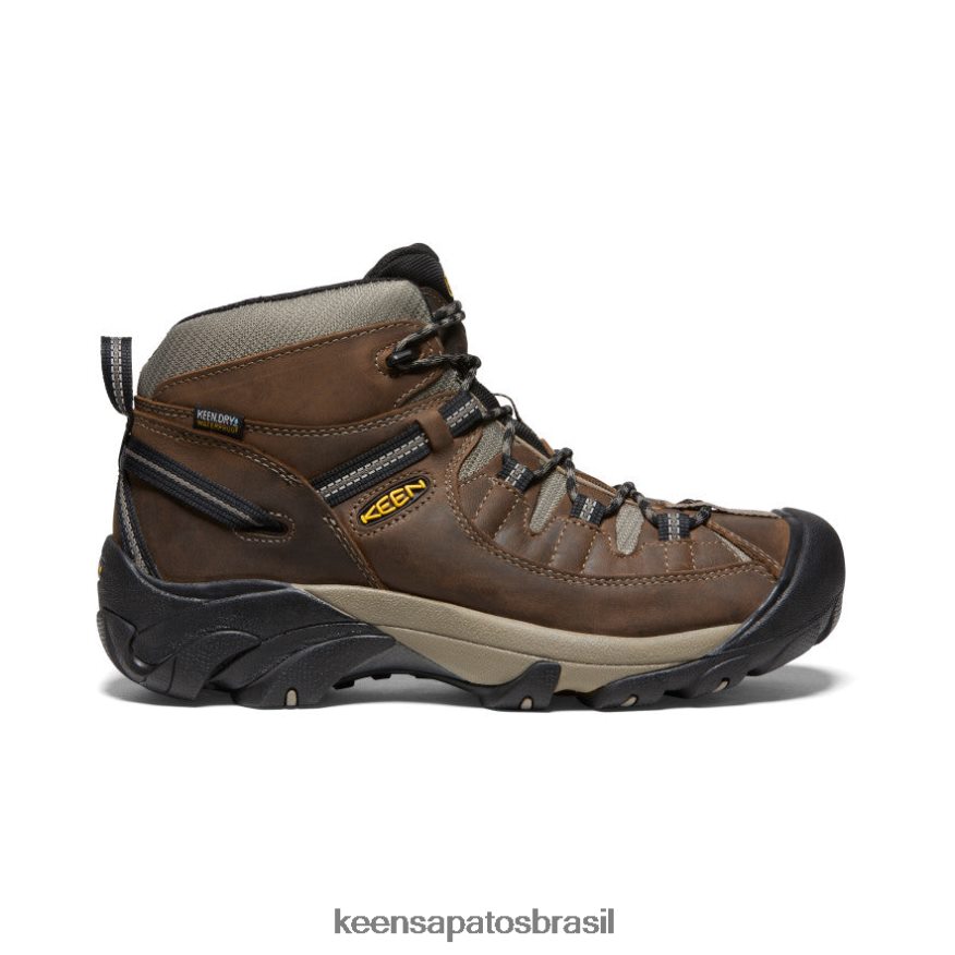 KEEN calçados J8VDXX155 shitake/tigrado bota caminhada impermeável targhee ii mid homens