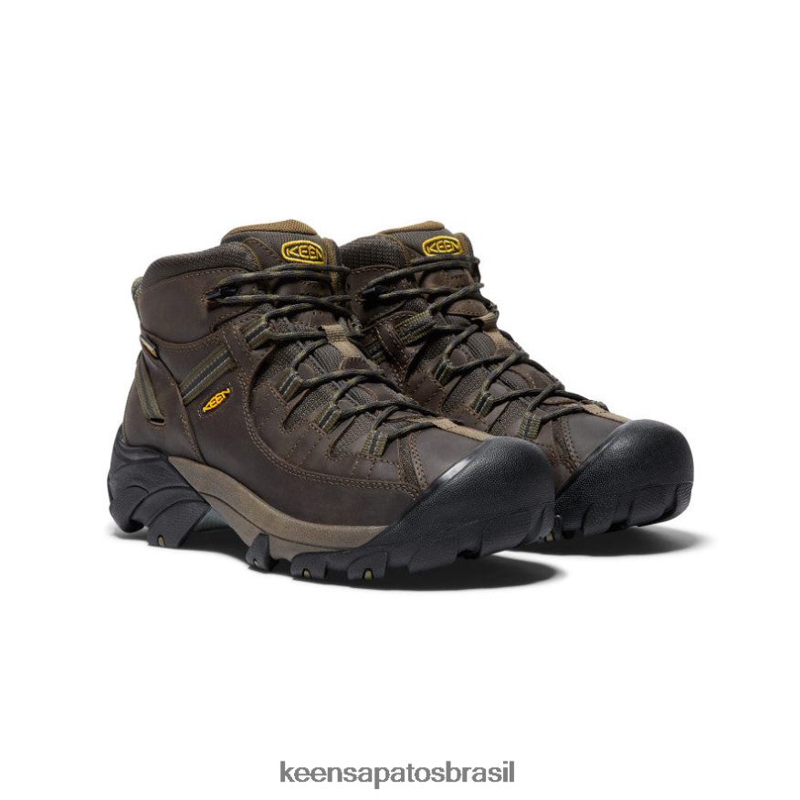 KEEN calçados J8VDXX156 cantina/azeitona escura bota caminhada impermeável targhee ii mid homens
