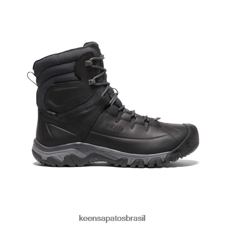 KEEN calçados J8VDXX390 Corvo Preto bota impermeável de renda alta targhee homens