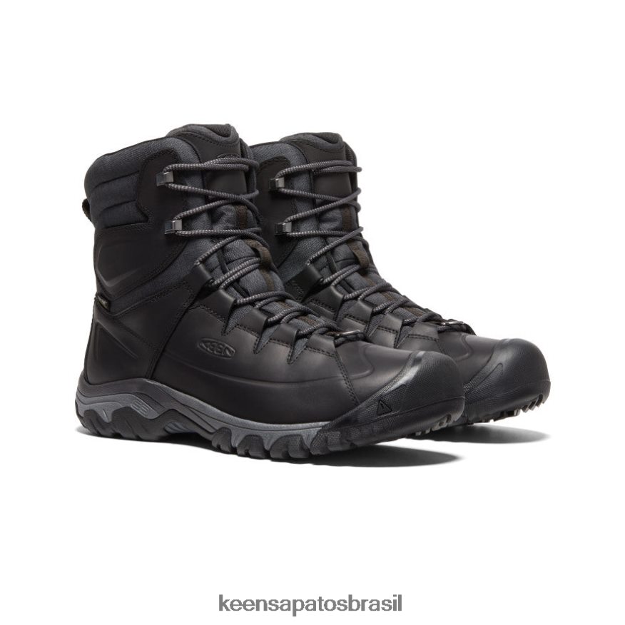 KEEN calçados J8VDXX390 Corvo Preto bota impermeável de renda alta targhee homens