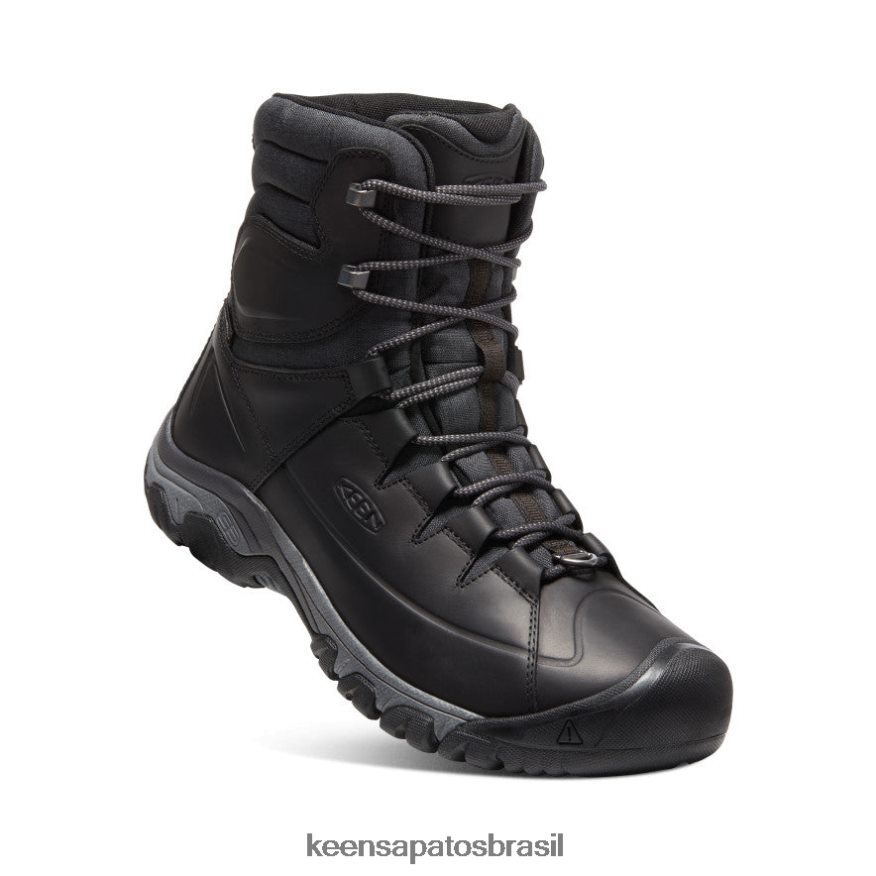 KEEN calçados J8VDXX390 Corvo Preto bota impermeável de renda alta targhee homens
