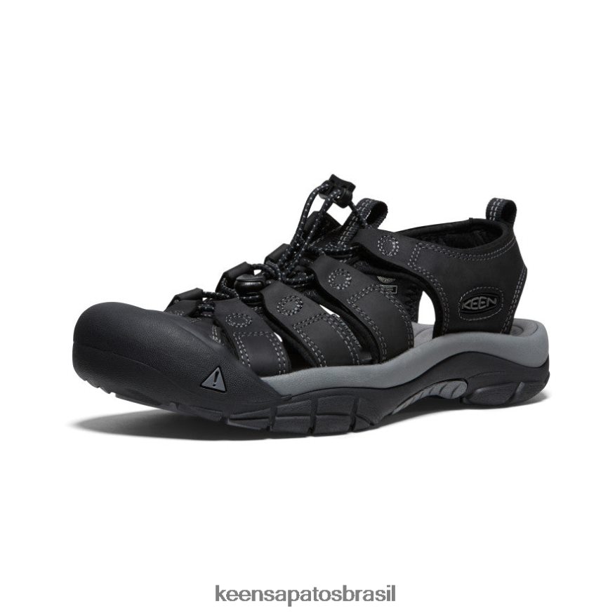 KEEN calçados J8VDXX133 preto/cinza aço couro de newport homens