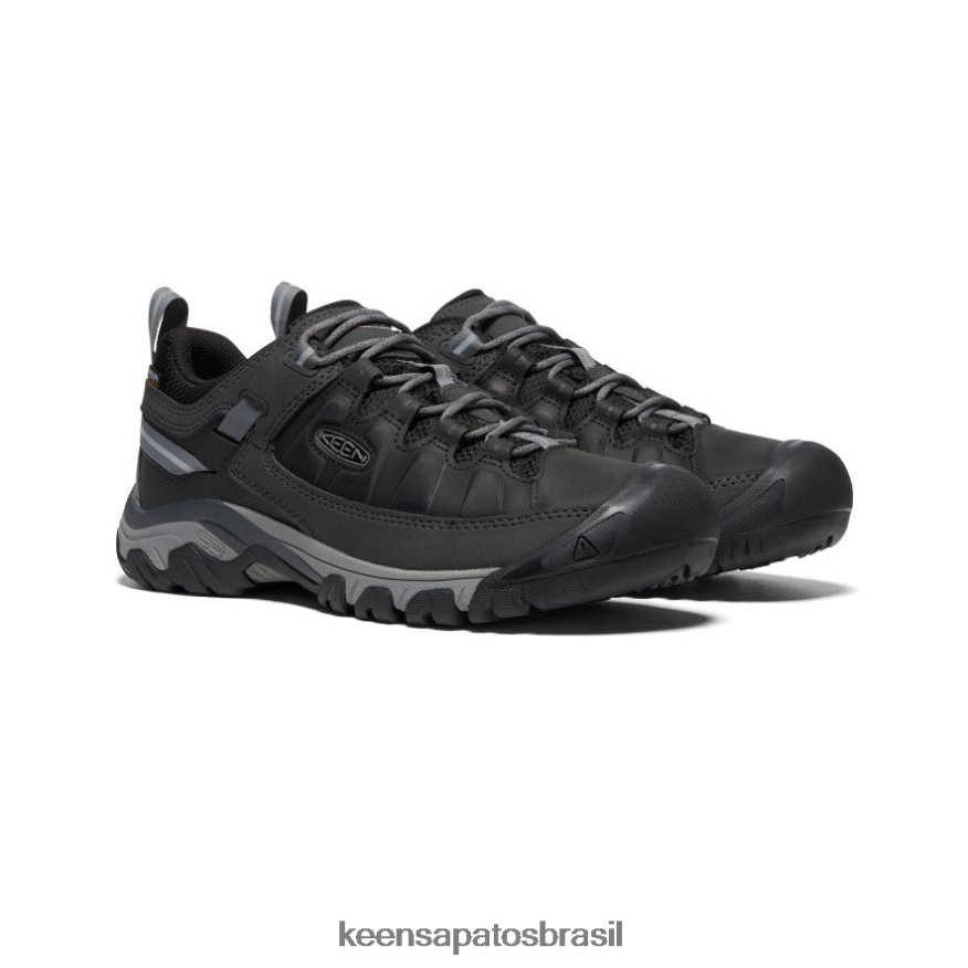 KEEN calçados J8VDXX147 preto/cinza aço targhee iii à prova d'água homens