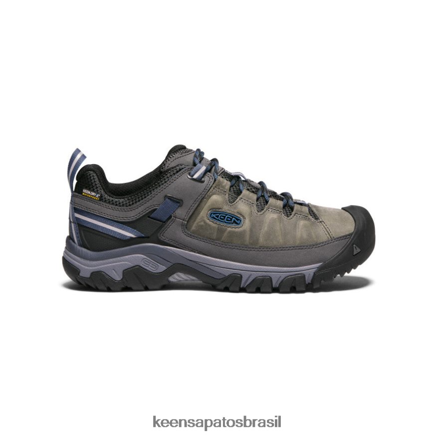 KEEN calçados J8VDXX150 cinza aço/azul do capitão targhee iii à prova d'água homens