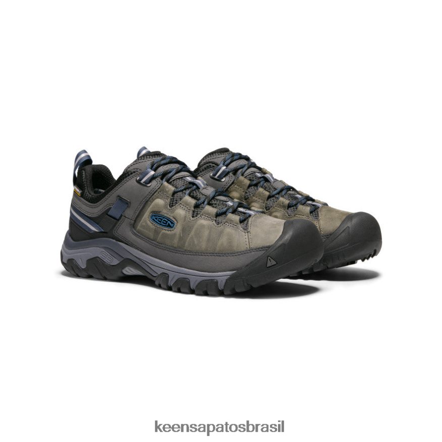 KEEN calçados J8VDXX150 cinza aço/azul do capitão targhee iii à prova d'água homens