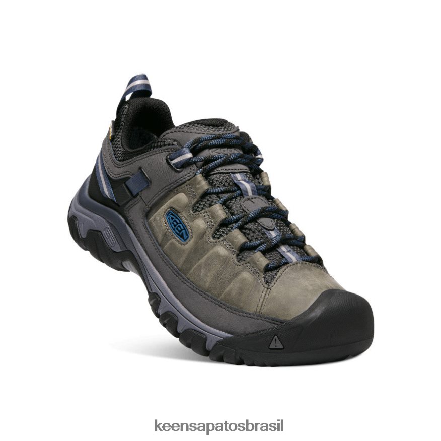 KEEN calçados J8VDXX150 cinza aço/azul do capitão targhee iii à prova d'água homens
