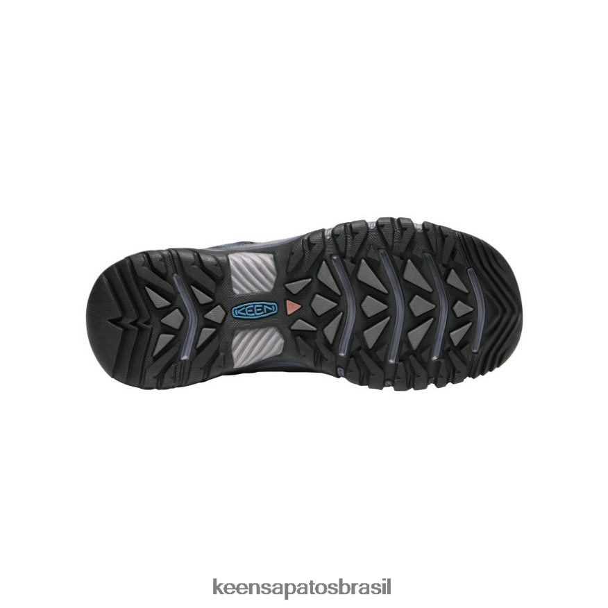 KEEN calçados J8VDXX150 cinza aço/azul do capitão targhee iii à prova d'água homens