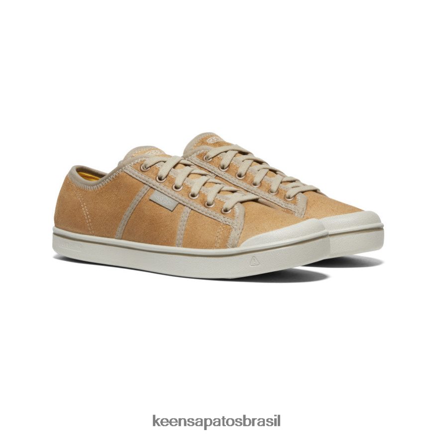 KEEN calçados J8VDXX285 bétula bege/prata tênis de couro colheita eldon homens