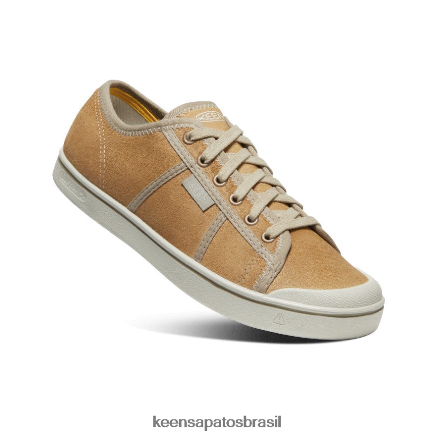 KEEN calçados J8VDXX285 bétula bege/prata tênis de couro colheita eldon homens