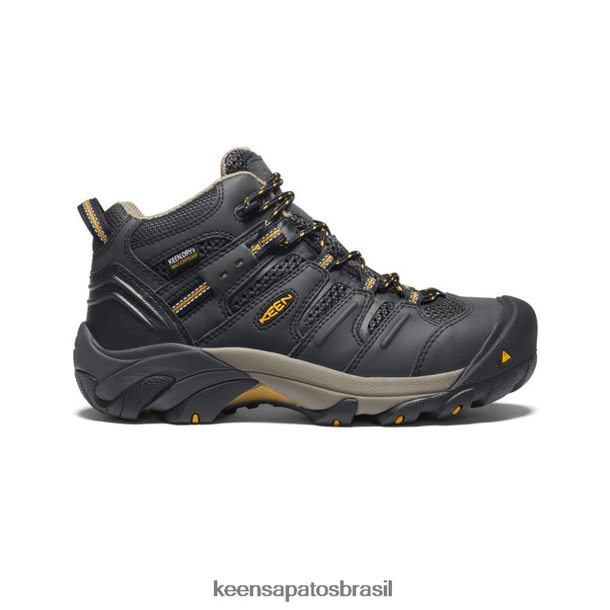 KEEN calçados J8VDXX598 corvo/azeitona fulva Lansing impermeável mid (biqueira de aço) mulheres