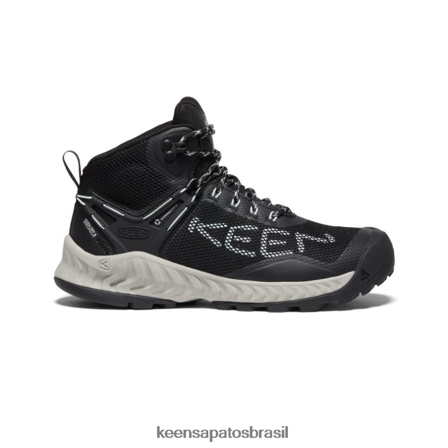 KEEN calçados J8VDXX467 vidro preto/azul bota impermeável nxis evo mulheres