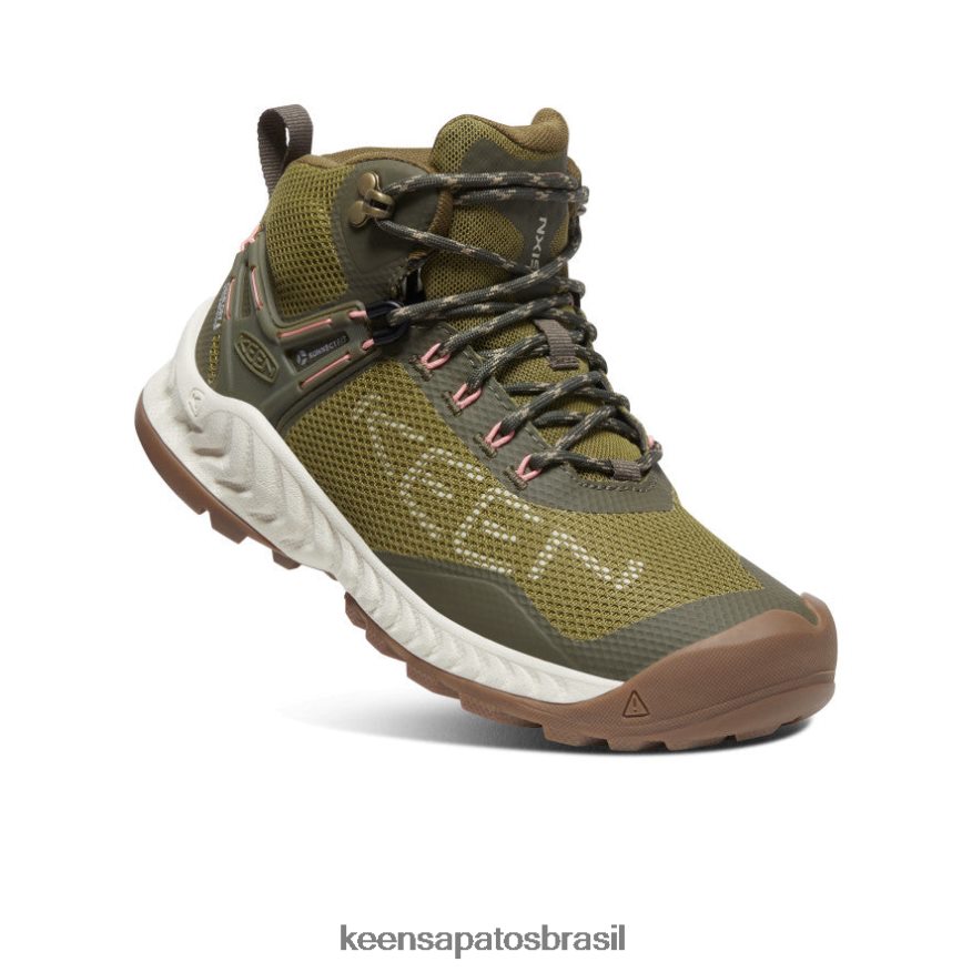 KEEN calçados J8VDXX468 oliveira monótona/bétula prateada bota impermeável nxis evo mulheres