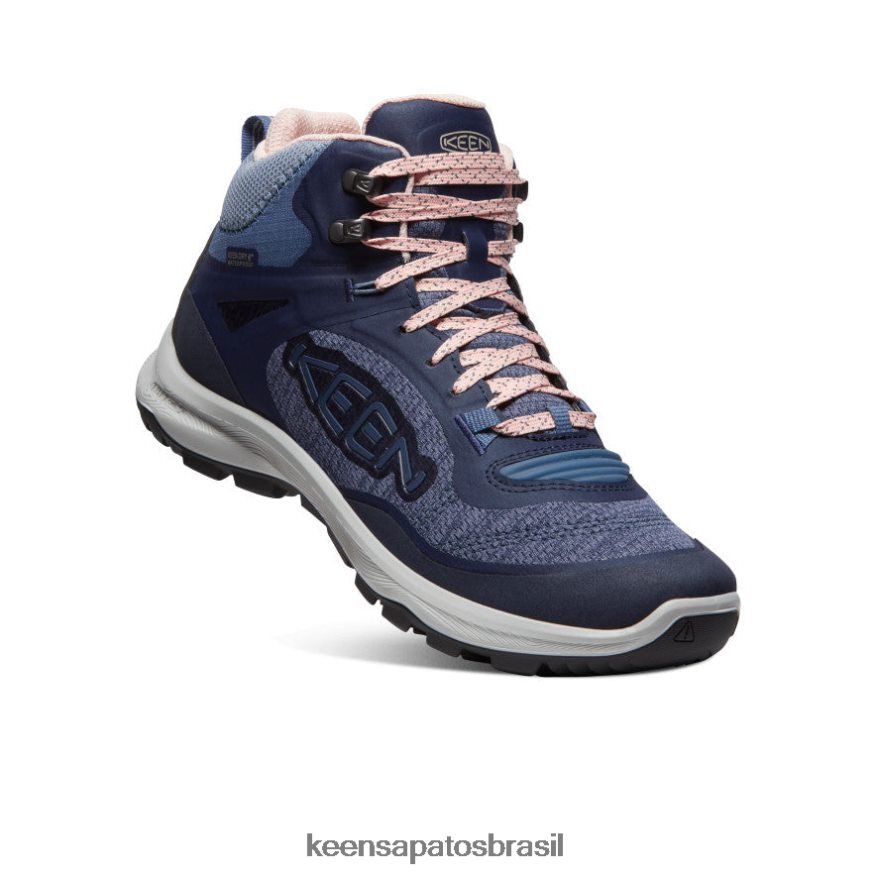 KEEN calçados J8VDXX582 vintage índigo/pêssego bota impermeável terradora flex mulheres