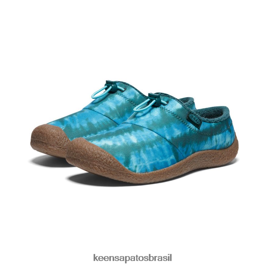 KEEN calçados J8VDXX483 tie-dye musgo marinho Howser III slide mulheres