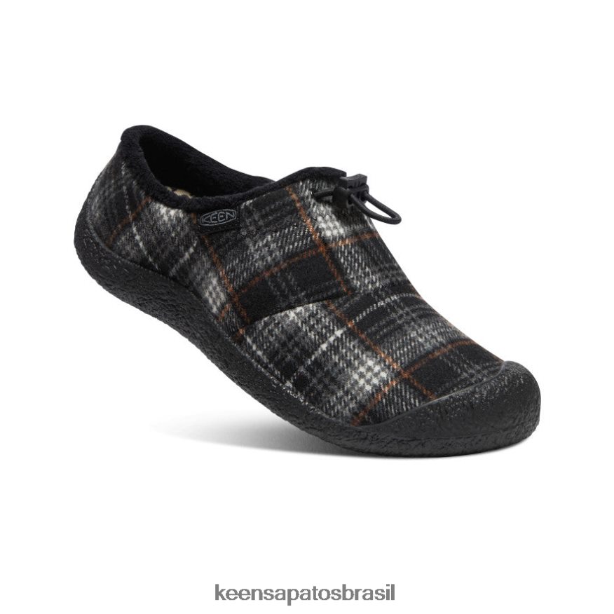 KEEN calçados J8VDXX485 xadrez preto/cinza aço Howser III slide mulheres