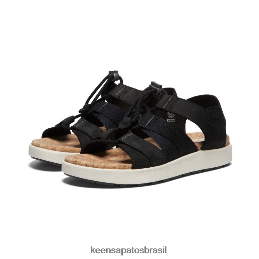 KEEN calçados J8VDXX426 preto/bétula sandália elle com tiras mistas mulheres