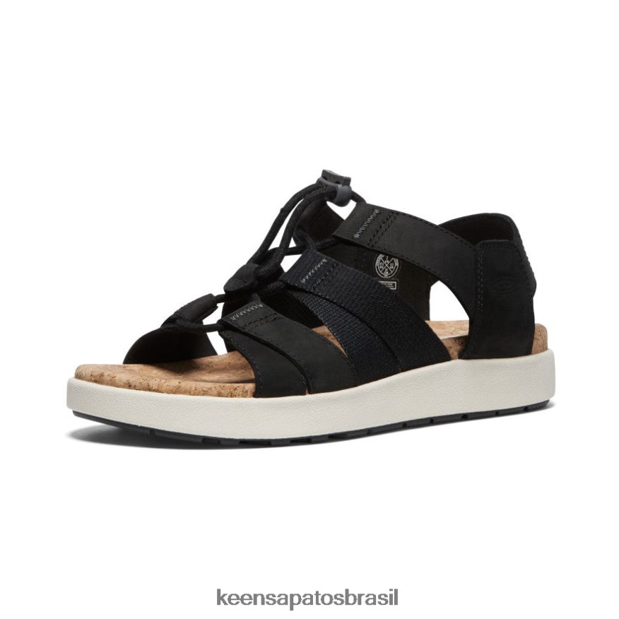 KEEN calçados J8VDXX426 preto/bétula sandália elle com tiras mistas mulheres