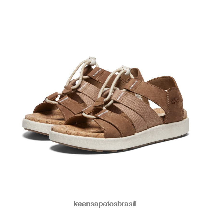 KEEN calçados J8VDXX427 coco/bétula torrado sandália elle com tiras mistas mulheres