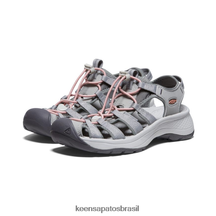 KEEN calçados J8VDXX549 cinza/coral sandália astoria west mulheres