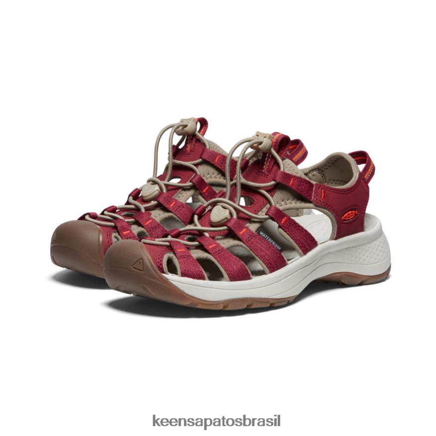 KEEN calçados J8VDXX552 Merlot/Ibis escarlate sandália astoria west mulheres