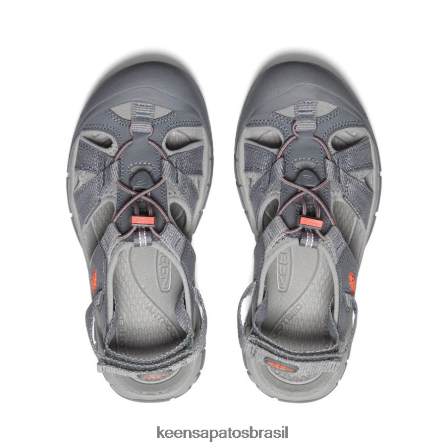 KEEN calçados J8VDXX651 cinza aço/coral sandália ravina h2 mulheres