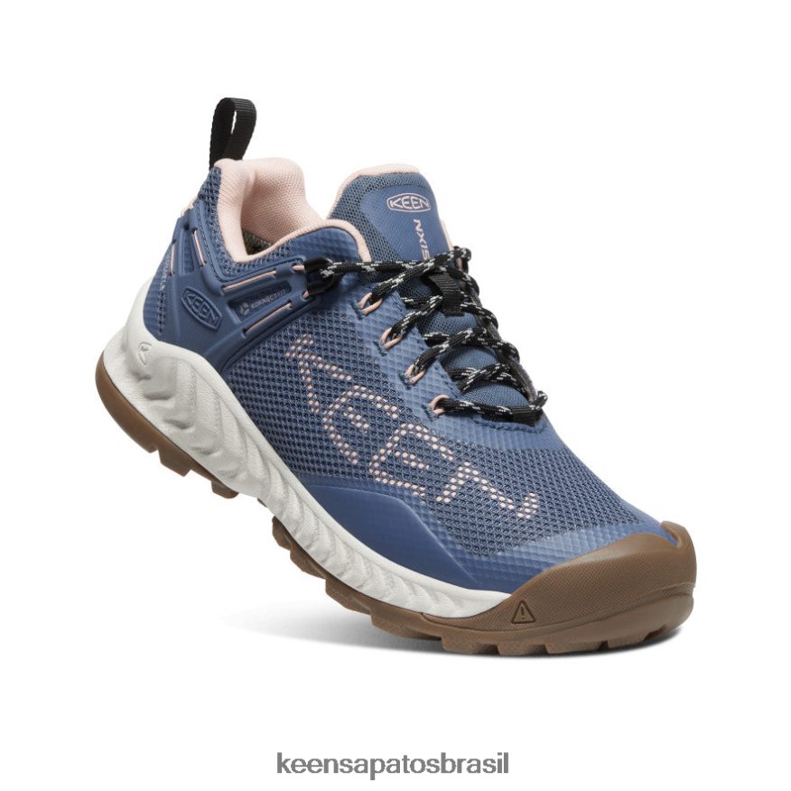 KEEN calçados J8VDXX476 vintage índigo/pêssego sapato impermeável nxis evo mulheres